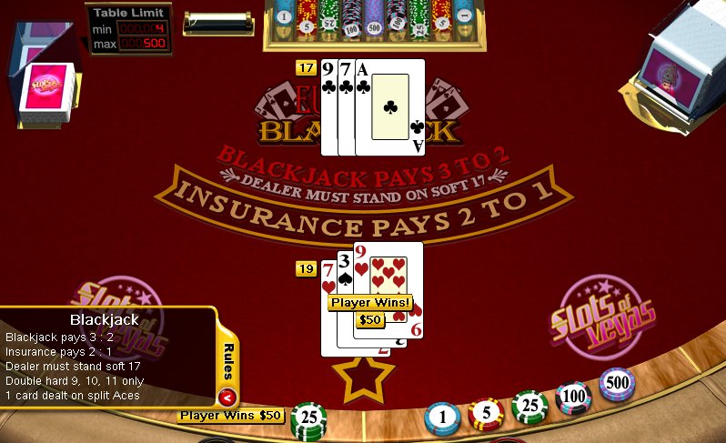European Blackjack - $10 No Deposit Casino Bonus